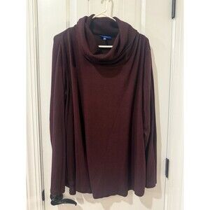 Apt. 9 women's Burgundy Long Sleeve Asymmetrical Light Weight Sweater XL